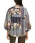 Фото #2 товара Fate Patchwork Print Bubble Sleeve Blouse Women's White S