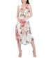 Фото #4 товара Petite Printed Chiffon Sleeveless A-Line Midi Dress