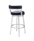 Фото #6 товара Madrid 30" Bar Height Swivel Gray Artificial leather and Brushed Stainless Steel Bar Stool
