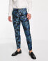 Фото #8 товара Twisted Tailor owsley suit trousers in black with teal and mint floral jacquard