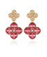Фото #1 товара Gold-Tone Rose Glass Stone Clip On Drop Earrings
