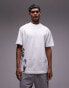 Topman premium oversized fit t-shirt with placement mono floral print in white