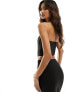 ASOS DESIGN bandage strapless corset in black co-ord