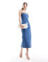 Nobody's Child Hampton bandeau midi dress in denim