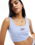 Tommy Jeans Bralette Crop Top in Blue Grey