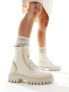 Фото #1 товара River Island chain detail ankle boot in cream