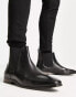 French Connection leather chelsea boots in black