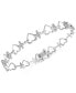 Diamond Heart & Cross Link Bracelet (1/6 ct. t.w.) in Sterling Silver