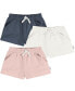 Baby Girls Baby Knit Shorts, 3-Pack Pink, White, Navy, 12 месяцев - фото #1