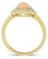 Кольцо Macy's Yellow Opal Diamond Halo. Голубой, 6 - фото #2