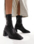 ASOS DESIGN Wide Fit Rival smart mid-heel boots in black