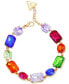 ფოტო #2 პროდუქტის Gold-Tone Rainbow Mixed Crystal Flex Bracelet