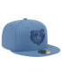 ფოტო #2 პროდუქტის Men's Blue Distressed Memphis Grizzlies Color Pack Faded Tonal 59FIFTY Fitted Hat