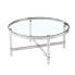 Centre Table Romimex Silver Glass Stainless steel 90 x 40 x 90 cm Circular