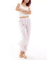 Фото #1 товара Free People pointelle tank and striped longline bloomer nightwear set in pale pink