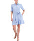 Фото #1 товара Women's Elbow-Sleeve Belted Stretch Crepe Shirtdress