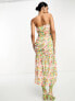 Pretty Lavish bandeau ruched midaxi dress in mixed floral