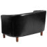 Hercules Colindale Series Black Leather Tufted Loveseat