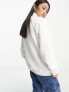 Фото #2 товара Bershka quarter zip sweatshirt in white