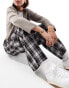 Фото #1 товара Stradivarius elasticated waist trouser in grey check