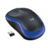 Logitech Wireless Mouse M185 - Ambidextrous - Optical - RF Wireless - 1000 DPI - Black - Blue