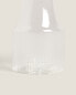 Borosilicate salt shaker with raised design