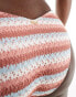 Hollister co-ord crochet bikini bottom with tie sides in multi stripe