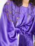 Фото #3 товара ASOS EDITION cutwork long sleeve satin midi dress in purple