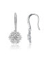 Фото #1 товара White Gold Plated with Cubic Zirconia Snowflake Cluster Drop Earrings with Wire Hooks