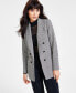 Фото #1 товара Women's Mini Check Open-Front Faux Double-Breasted Jacket, Created for Macy's