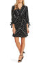Фото #1 товара CeCe By Cynthia Steffe Floral Chain Printed Tie-Sleeve Dress Rich Black 6