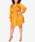 Фото #1 товара Plus Size Twisted Ruffle Mini Dress
