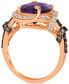 ფოტო #3 პროდუქტის Grape Amethyst (4-1/2 ct. t.w.) & Diamond (7/8 ct. t.w.) Halo Ring in 14k Rose Gold