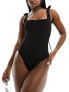 & Other Stories crinkle swimsuit in black