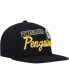 Men's Black Pittsburgh Penguins Retro Lock Up Snapback Hat - фото #3