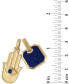 ფოტო #3 პროდუქტის 2-Pc. Set Lapis Lazuli & Cubic Zirconia Dog Tag & Hamsa Hand Amulet Pendants in 14k Gold-Plated Sterling Silver, Created for Macy's