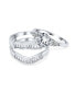 ფოტო #3 პროდუქტის 2 CT Cubic Zirconia Enhancer Guard Inset Round Solitaire AAA CZ Baguette Band Inset Anniversary Statement Engagement Ring Wedding Set Sterling Silver
