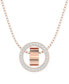 Rose Gold-Tone Crystal Circle 29-1/2" Adjustable Pendant Necklace