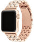 ფოტო #2 პროდუქტის Women's Rose Gold Stainless Steel with Crystals Apple Watch Strap 38mm, 40mm, 41mm