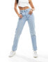 Levi's 501 straight fit crop jeans in light blue Голубой, W29 L26 - фото #8