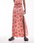 Фото #4 товара Topshop Tall co-ord cherry blossom split maxi skirt in pink