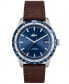 ფოტო #1 პროდუქტის Men's Everett Quartz Brown Leather Strap Watch 40mm