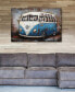 Blue bus Mixed Media Iron Hand Painted Dimensional Wall Art, 32" x 48" x 2.4"