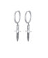 ფოტო #1 პროდუქტის Stainless Steel Oxidized Knife Charm Huggie Hoop Earrings