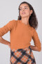 Фото #4 товара Женская блузка приталенного кроя с удлиненным рукавом - светло-коричневая Factory Price