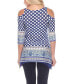 Фото #2 товара Women's Printed Cold Shoulder Tunic Top