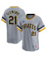 Фото #1 товара Men's Roberto Clemente Gray Pittsburgh Pirates Throwback Cooperstown Collection Limited Jersey