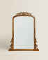 Gold wooden wall mirror