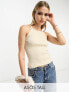 Фото #1 товара ASOS DESIGN Tall tank top with high square neck in stone