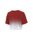 Фото #4 товара Women's Threads Red and White Chicago Bulls Repeat Dip-Dye Cropped T-shirt
